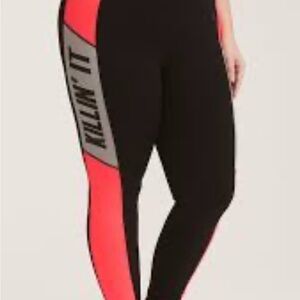 EUC Torrid Active Plus Killin It Pink Black Compression Leggings Size 4 24/26